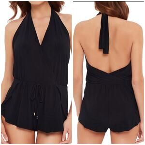 Magicsuit NWT Bianca One Piece Romper Halter Swimsuit Black Size 12 Wireless Bra